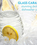 Glass Carbonating Carafe For Aqua Fizz Machines Eco Friendly 24 Oz Reusable Sparkling Water Bottle with lemon slices on ice