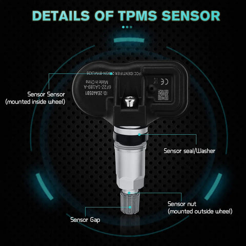 315MHz TPMS Tire Pressure Sensor for Ford Escape 2005 2011 Edge, No Programming Required, OE Quality Sensor With Accurate Readings, Durable Tire Sensor Built To Endure All Weather Conditions And Long Lasting Performance, close-up