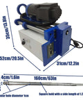 HQHAOTWU industrial line boring machine with 110V drive and 300 mm travel; long 160 cm boring bar for 45–160 mm holes.