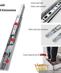 1 Pair Heavy Duty Soft Close Drawer Slides With Metal Ball Bearing Rails For Kitchen Cabinets 26 Inch Smooth Glide Runners