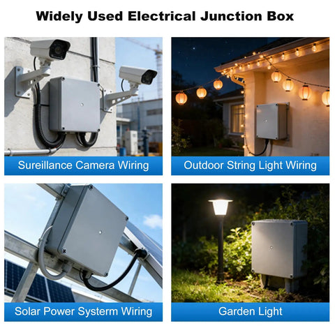 8 By 8 By 4 Inch IP65 Waterproof Junction Box Rugged ABS Plastic Outdoor Enclosure for surveillance and lighting projects