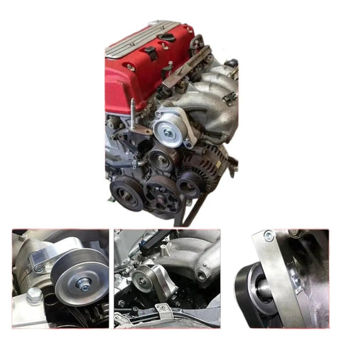 Upgrade Your Honda Ride With This Premium Aluminum Idler Pulley Kit EP3 Style To Stop Engine Rattle And Slash Wear For Smoother Power And Better Mileage Without Breaking The Bank Today. Honda K-series engine pulley kit installed