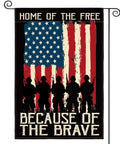 Colorlife Memorial Day Patriotic Garden Flag 12x18 Inches Double Sided US Flag with soldier silhouettes and text