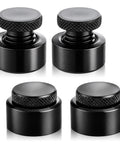 4 Pack Adjustable Screw Jacks Set 0.79 To 1.18 Inch Range Steel Machinist Jack Stands With 1 Ton Capacity shown in black steel.