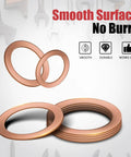 Must Have Pro Grade Copper Washer Set 360 Pcs With 10 Metric Sizes M5 M6 M8 M10 M12 M14 Flat Sealing Washers highlighted with smooth finish.