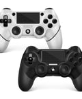 Two Pack Wireless PS4 Controllers Set For PS4 Pro Slim And PC With Non Slip Grips On Both Sides And USB C Cable Included Ergonomic Design For Comfort And Precise Control Black And White