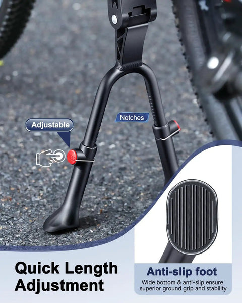 Adjustable Double Leg Bike Kickstand For 24 To 29 Inch Bikes Aluminum Alloy Non Slip Center Mount Stand detail view