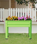Elevated Raised Garden Bed With Legs Heavy Duty Galvanized Steel Planter Box For Vegetables, Flowers And Herbs Sturdy Standing Planter For Indoor Outdoor Patio, Balcony And Deck in a garden setting