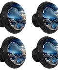 Killer Beach Starfish Crystal Glass Cabinet Knobs With Heavy Duty Stainless Pulls Super Durable Drawer Hardware For Kitchen Cabinets Dressers And Cupboards Four Pack Fresh Upgrade shown in a set of four with seashell design.