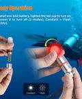 Setup of Upgraded Dive Signal Light Bright Red Submersible Mini Tank Marker Beacon for Scuba Night Dives