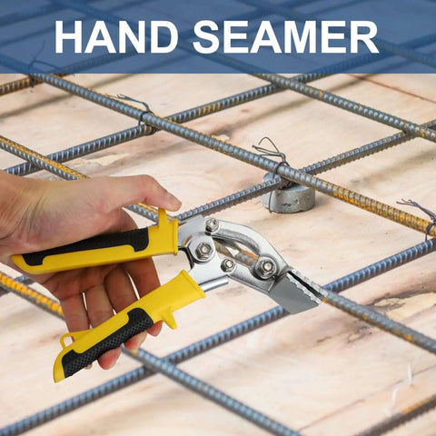 Crimping Tool Hand Seamer Bending Pliers For Ductwork And Sheet Metal Ergonomic Grip in use for metal board folding