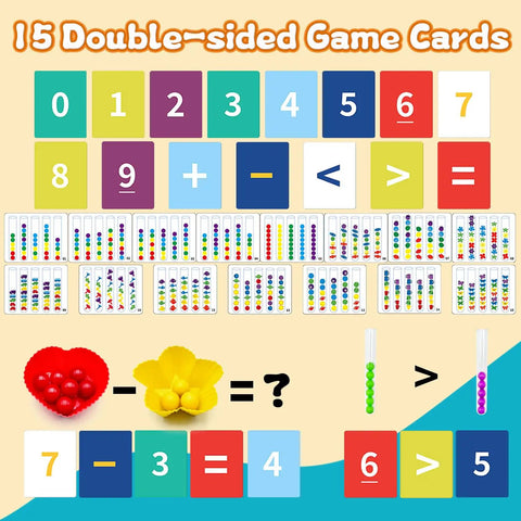 Kickstart Early Math Skills With This Awesome Color Sorting And Counting Toy Set For Toddlers featuring 15 double-sided game cards.