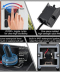 Heavy Duty 12V 30A Waterproof Toggle Switch With Latching On Off IP67 for marine boat RV car motorcycle and off road use