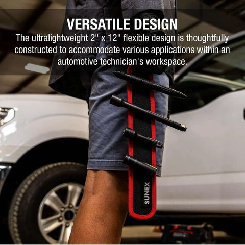 Magnetic PVC Tool Strip 2 Inch By 12 Inch With Strong Rare Earth Magnets Keeps Wrenches Sockets Pliers In Place In Engine Bay Or Garage Protective Outer Layer Prevents Scratches And Fluid Damage