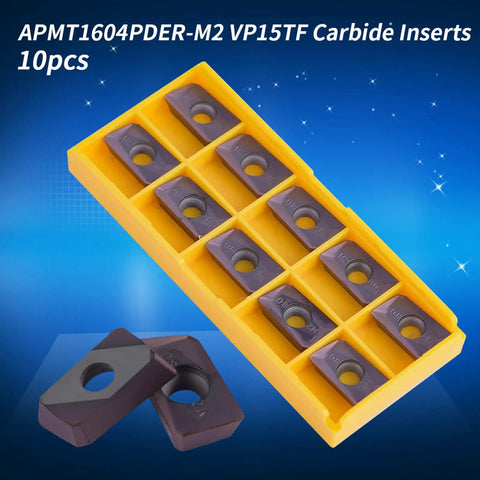 10 Pcs CNC Carbide Inserts Set for Lathe Turning Tool with Box High Hardness Carbide Tips Rust Resistant