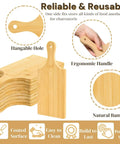 YIMITEE bamboo cutting boards set, 12-pack with handles, 11 x 5 inches, natural bamboo