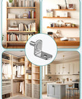 25 Pack Heavy Duty Shelf Pins 5mm Stainless Steel Cabinet Hardware in modern storage settings with books and decor