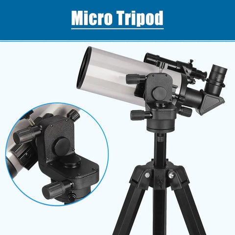 70mm Aperture Mak Cass Telescope For Beginners And Families Kid Friendly, 1000mm Focal Length, Crisp Glass Optics With Fully Multi Coated Coatings, Smooth Motion Gimbal Tripod For Easy Sky Watching And Epic Night Sky Adventures micro tripod