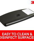 Slick Heavy Hitter Under Desk Keyboard Tray With Gel Wrist Rest And Smooth 23 Inch Glide Platform, black surface detail.