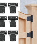 Heavy Duty 3.5 Inch Gate Hinges With Extra Thick Straps For Wood Fence Barn Doors Black Finish Swing Gate Hinges 6 Pack