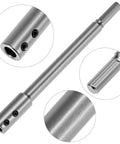 Solid Forstner Bit Extender Chuck With 3 8 Inch Hex Shank Drill Adapter providing dead straight five point seven five inch reach details.