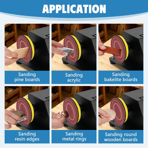 Straight Up Heavy Duty 4 In 1 Mini Disc Sander Electric Tabletop Grinder For Resin Polishing Woodworking Acrylic Plastic And Metal Crafting With Smooth Finish Chuck Mount sanding various materials like acrylic and wood.