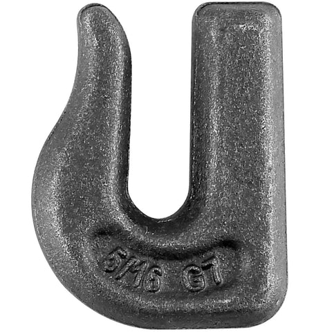 5/16 Inch Weld-On Grade 70 Grab Hook For Flatbed Trailers And Tractors, front view of heavy-duty steel hook for secure load attachment