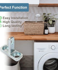 Reliable Washer Door Strike Replacement Latch Receiver compatible for Frigidaire Electrolux appliances shown on laundry countertop.