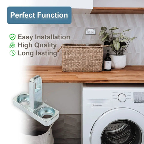 Reliable Washer Door Strike Replacement Latch Receiver compatible for Frigidaire Electrolux appliances shown on laundry countertop.