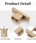 10 Pack Single Hole Cabinet Handles In Champagne Bronze For Kitchen Cabinets, Zinc Alloy Solid Cupboard Drawer Pulls, detail view