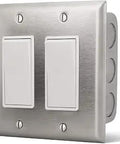 Dual On Off In-Wall Switch For Indoor Heaters, Easy Install, Flush Or Surface Mount, 120/277 VAC, 20A Per Switch, Model 14-4405