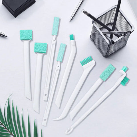 Eight In One Cleaning Brush Set For Tight Spaces With Crevice Bottle Groove Gap Edge Detailing Track Corner And Hole Brushes