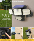 2 Pack Solar Motion Sensor Outdoor Security Lights With 4 Adjustable Heads, 286 LEDs Delivering 3000 Lumens, IP65 Waterproof