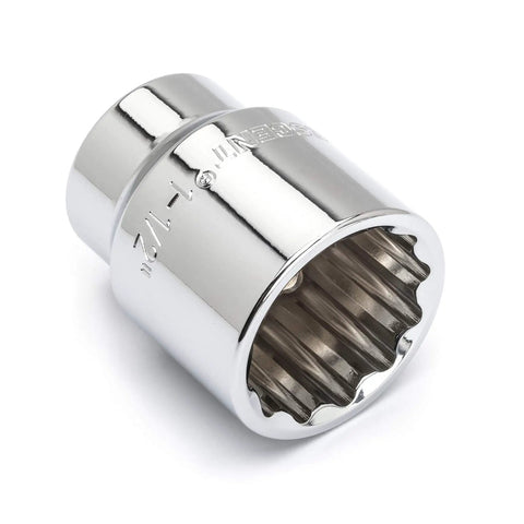 Three Quarter Inch Drive 12 Point SAE Socket One And A Half Inch With Off Corner Loading Chrome Vanadium Steel Nickel Chrome Plated