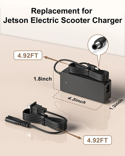 42V 2A Replacement Charger For Bolt Pro Adventure Metro Journey LX10 J5 J8 Eris Pro Ora Pro Racer Rhythm Electric Bikes And Scooters With 100V 240V Input And 5.5mm By 2.5mm DC Plug Easy Plug And Play