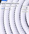 Heavy Duty PVC Coated Flexible Conduit With Galvanized Steel Core Fire Resistant Corrugated Electrical Wire Armor Hose 32.8 Ft close-up of PVC textured surface.