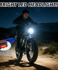 Rugged Electric Bike For Adults With 500W Brushless Motor 48V 18Ah Battery 90Nm Torque Handles 35 Degree Hills LED lights at night