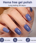 Six Piece 12ml Gel Nail Polish Set In Red, Wine Red, Light White, Gray, Blue, And Dark Blue For Salon Or DIY At Home Soak Off LED UV