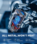 Slick All Metal Usb C Car Charger 60W Dual Pd Qc Port showcasing intelligent chips and heat dissipation features.