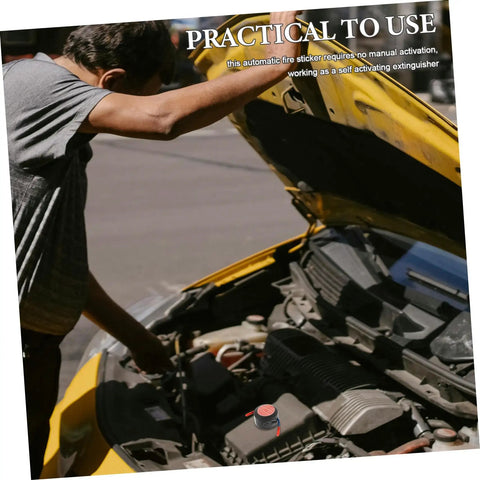 Automatic Aerosol Fire Extinguisher Patch offering a no sweat setup on a car engine for quick flare zapping.
