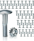 Beefy 50 Pack One And A Quarter Inch Carriage Bolt And Nut Kit For Box Trucks And Roll Up Doors Replacement Hardware Set With Lock Nuts Heavy Duty Steel Easy To Install Rust Resistant Universal Fit For Most Trailers, galvanized steel bolts and lock nut
