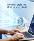 Turbocharged USB Desk Fan With LED Display Ultra Quiet Mini Cooling Power 5 Speed 360 Degree Rotating Portable Desk Fan