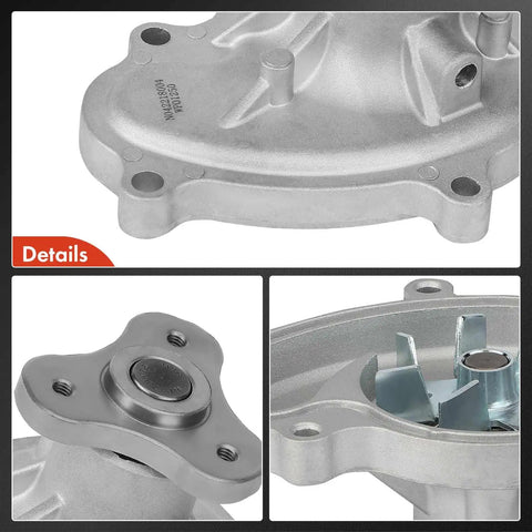 Engine Water Pump With Seal For Subaru Forester Impreza Legacy Outback Crosstrek BRZ XV Crosstrek Scion FR S Toyota 86 H4 2.0L 2.5L Replacement, OEM Grade Fit, Durable Sealing System shown in detail with aluminum housing and steel impeller.