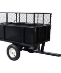 Heavy Duty Steel Dump Cart For Lawn And Garden Haul 750 Lb Capacity 22 Cubic Feet Tow Behind Utility Trailer With Removable Sides