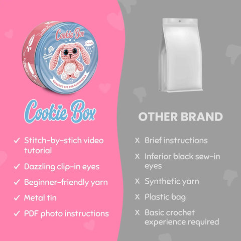 Comparison of Beginner Crochet Kit Gift Set For Crafting Bunny Lola Amigurumi Plushie Easy DIY Crochet And Knitting Starter with video tutorial and other brand.