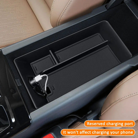 Center Console Tray Organizer For 2025 2026 Toyota Camry XSE XLE SE LE Armrest Storage Box with charging port