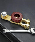 Heavy Duty Top Post Battery Disconnect Switch 12V 125A Quick Automatic Shutdown Knob with wrench, ideal for vehicle use.