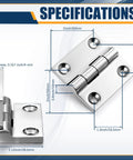 BBTO 6-pack 316 stainless steel boat hinges with screws; marine-grade 2x2 in rust-proof hinges for boats