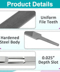 Three Must Have Depth Gauge Tools With Flat Files Chainsaw Maintenance Kit product details showing file teeth and depth slot