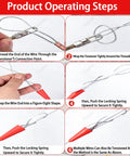 Instructions for Pnpaea Cordless Electric Fish Tape Wire Feeder With Battery And Charger, Automatic Wire Threading Tool, showing operating steps.